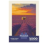 Adult Jigsaw Puzzles 1000 Pieces Lavender Field in France at Sunset Adult Puzzles Hands-on Game Analysis And Logic Gifts for Friends And Family 38x26cm/1000pcs