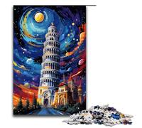 Adult Jigsaw Puzzles 1000 Pieces Leaning Tower of Pisa Is Surrounded by Splatters in Style Home Decoration Puzzle Toys Deal As Gifts for The Whole Family 75x50cm