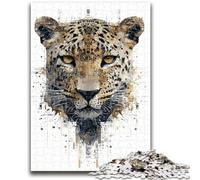 Adult Jigsaw Puzzles 1000 Pieces Leopard Art for 14+ Unique Challenge Game Family Games Christmas Birthday Gifts 38x26cm