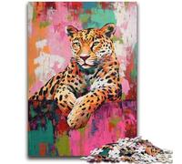 Adult Jigsaw Puzzles 1000 Pieces Leopard Oil Painting for And from 14 Years And over Play Toys Because It Is Ideal As A Gift for The Whole Family 50x75cm