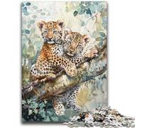 Adult Jigsaw Puzzles 1000 Pieces Leopard on The Tree for 14+ Unique Challenge Game Family Games Christmas Birthday Gifts 38x26cm