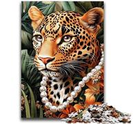 Adult Jigsaw Puzzles 1000 Pieces Leopard Rose for 14+ Unique Challenge Game Family Games Christmas Birthday Gifts 38x26cm