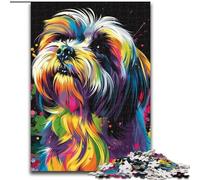 Adult Jigsaw Puzzles 1000 Pieces Lhasa Apso Dog Art Jigsaw Family Interactive Game, Ideal for Teenagers, Brain Teaser Gift (size : 26x38cm)
