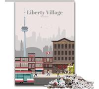Adult Jigsaw Puzzles 1000 Pieces Liberty Village in Toronto, Help The Brain Exercise Addictive Toys to Cultivate Patience Perfect Decoration 26x38cm