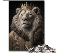 Adult Jigsaw Puzzles 1000 Pieces Lion Generative AI Made of Wood, Perfect Home Or Office Decor, Ideal 50x75cm DIY Art Decor