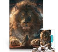 Adult Jigsaw Puzzles 1000 Pieces Lion of Wisdom Made of wood,for and from 14 years and over Interesting stress reduction Wish List with Santa Claus。size:50x75cm/14.96x20.47inch