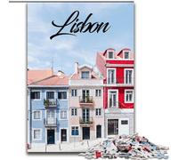 Adult Jigsaw Puzzles 1000 Pieces Lisbon, Help The Brain Exercise Addictive Toys to Cultivate Patience Perfect Decoration 26x38cm