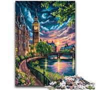 Adult Jigsaw Puzzles 1000 Pieces London at Night Adult Puzzles,Decompressing Intellectual Educational Toy Birthday Gift (75x50cm)