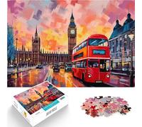 Adult Jigsaw Puzzles 1000 Pieces London at sunset Made of wood，for and from 14 years and over Educational Games Home Decoration game. Family Games Christmas Birthday Gifts 。size：50x75cm