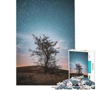 Adult Jigsaw Puzzles 1000 Pieces Lone Tree Under Starry Sky Impossible Game Learning Educational Toys Secret Santa Gifts For Family Fun (Size 38x26cm)