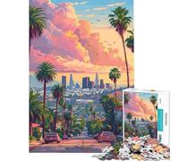 Adult Jigsaw Puzzles 1000 Pieces Los Angeles Sunset Difficult And Challenge Improve Memory Educational Toy for Ages 14 And over (50x75cm)
