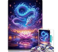 Adult Jigsaw Puzzles 1000 Pieces Lotus And Dragon Puzzles for Teenagers,Stress Reliever Staycation Kill Time Wishlist with Santa Claus 26x38cm