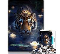 Adult Jigsaw Puzzles 1000 Pieces Lotus Tiger 1000 Pieces for Adults,Educational Stress Relief Toy Gifts for Friends And Family (size 38x26cm)