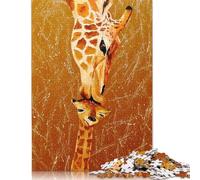 Adult Jigsaw Puzzles 1000 Pieces Love Mother Giraffe Paper Puzzles for Adults & Teenager for Adults& Teens Age 12 Years Up 38x26cm/1000pcs