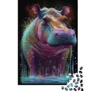 Adult Jigsaw Puzzles 1000 Pieces Luminous Hippo Paper Puzzle for Adults And Teenager Home Decoration Puzzle Toys 1000pcs (38x26cm)
