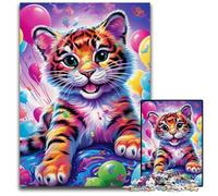 Adult Jigsaw Puzzles 1000 Pieces Magic Art Tiger cardboard Jigsaw Brain Teaser Game, Interactive Family Game, Suitable for Ages 14+ 26X38CM/10.23x14.96inch