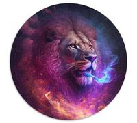 Adult Jigsaw Puzzles 1000 Pieces Magic Lion Round Paper Jigsaw Puzzles Brain-Challenging DIY Decorative Game,Family Interactive Toy (67.5x67.5cm)