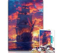 Adult Jigsaw Puzzles 1000 Pieces Magic Pirate Ship Puzzles for Teenagers,Stress Reliever Staycation Kill Time Wishlist with Santa Claus 26x38cm