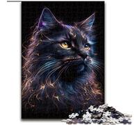 Adult Jigsaw Puzzles 1000 Pieces Magical Cat Made of Wood, Fun Activity for at Home 50x75cm Engaging Family Game Night Activity