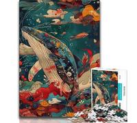 Adult Jigsaw Puzzles 1000 Pieces Magical Whale,Help The Brain Exercise Addictive Toys to Cultivate Patience Gift For Birthdays 50x75cm