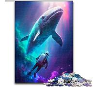 Adult Jigsaw Puzzles 1000 Pieces Magnificent Whale Puzzles for Adults size 38x26cm Home Decor Brain Teaser Game for Teenagers & Family Interaction