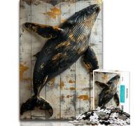 Adult Jigsaw Puzzles 1000 Pieces Majestic Fantasy Whale 1000 Pieces for Teenagers,with Matching Poster And Trivia Sheet for And Age 14 Years Up 38x26cm