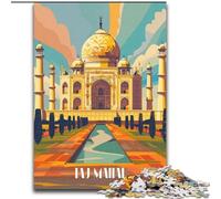 Adult Jigsaw Puzzles 1000 Pieces Majestic Taj Mahal, Help The Brain Exercise Addictive Toys to Cultivate Patience Perfect Decoration 50x75cm