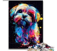 Adult Jigsaw Puzzles 1000 Pieces Maltese Dog Art Impossible Jigsaw Puzzles for Adults Home Decor Gift, Brain Teaser Game (Size 50x75cm)