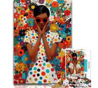 Adult Jigsaw Puzzles 1000 Pieces Mary Blair-style Woman Teenager Puzzles,Quiz Game Wall Decoration Unique Birthday And Xmas Gifts (size 75x50cm)