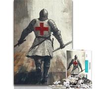 Adult Jigsaw Puzzles 1000 Pieces Medieval Knight Paintings,Decompressing Intellectual Educational Toy Is Ideal As Gifts for The Whole Family (38x26cm)