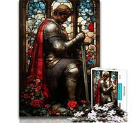 Adult Jigsaw Puzzles 1000 Pieces Medieval Majestic Knight,Help The Brain Exercise Addictive Toys to Cultivate Patience Perfect Decoration 38x26cm