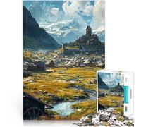 Adult Jigsaw Puzzles 1000 Pieces Medieval Mountain Village Staycation: Zeit totschlagen Geburtstagsgeschenk75x50cm