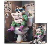 Adult Jigsaw Puzzles 1000 Pieces Meerkat Go Toilet Puzzles for Adults DIY Decoration, Brain Challenge, for Adult, Family, 26X38CM/10.23x14.96inch