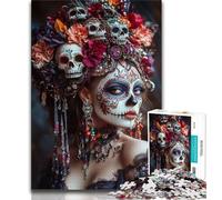 Adult Jigsaw Puzzles 1000 Pieces Mexican Skull Girls Adult Puzzles,family Fun Games Is Ideal As A Gift for The Whole Family (size 75x50cm)