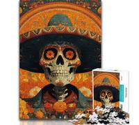Adult Jigsaw Puzzles 1000 Pieces Mexican Skull Puzzles,Challenging Family Activity Games DIY Toy for Home Wall Decor Gifts 26x38cm