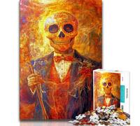Adult Jigsaw Puzzles 1000 Pieces Mexican Style Skull Teenager Puzzles,Quiz Game Wall Decoration Unique Birthday And Xmas Gifts (size 38x26cm)