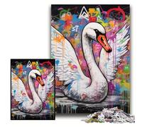 Adult Jigsaw Puzzles 1000 Pieces Mgraffiti Painting Yak cardboard Puzzles 26x38 cm Family Game Night Fun, DIY Decorative Artwork