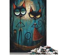 Adult Jigsaw Puzzles 1000 Pieces Midnight Whiskers Steampunk Cat Duo Paper Puzzle for Adults And Teenager Home Decoration Puzzle Toys 1000pcs (38x26cm)