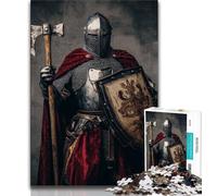 Adult Jigsaw Puzzles 1000 Pieces Mighty Medieval Knight 1000 Piece Puzzle,Challenging Family Activity Games DIY Toy for Home Wall Decor Gifts (size 38x26cm)