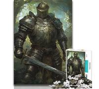 Adult Jigsaw Puzzles 1000 Pieces Mighty Medieval Knight Puzzles for Teenagers,Stress Reliever Staycation Kill Time Wishlist with Santa Claus 26x38cm
