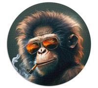Adult Jigsaw Puzzles 1000 Pieces Monkey 1000 Piece Round Puzzle Interactive Family Game, Suitable for Ages 14+ 67.5x67.5cm