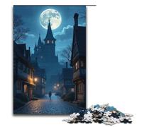 Adult Jigsaw Puzzles 1000 Pieces Moonlight for The Ancient Town Home Decoration Puzzle Toys Deal As Gifts for The Whole Family 1000 PCS(38x26cm)