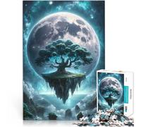 Adult Jigsaw Puzzles 1000 Pieces “Moonlit Mystique Island” Made of cardboard，Suitable for ages 14 and up Anti-Stress Toys because it is ideal as a gift for the whole family。size：26x38cm