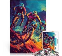 Adult Jigsaw Puzzles 1000 Pieces Mountain Biking Race Intellektuelles Spiel eignet sich ideal als Geschenk für die ganze Familie75x50cm