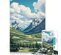 Adult Jigsaw Puzzles 1000 Pieces Mountain Valley Landscape Ideal Cut Decor Brain Teaser Gift Idle Fun Time Birthday Hobby Gift (38x52cm)