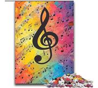 Adult Jigsaw Puzzles 1000 Pieces Music Notes,Help The Brain Exercise Addictive Toys to Cultivate Patience Enhance Memory 38X52CM