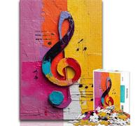 Adult Jigsaw Puzzles 1000 Pieces Musical Symbols,Help The Brain Exercise Addictive Toys to Cultivate Patience Perfect Decoration 38x26cm