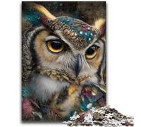 Adult Jigsaw Puzzles 1000 Pieces Mysterious Owl Challenging Game And Family Play Wall Decoration Unique Birthday And Xmas Gifts 26x38cm