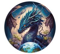 Adult Jigsaw Puzzles 1000 Pieces Mystery Cosmic Dragon 1000 Pieces Round Puzzle Gifts Adult & Family Activity, DIY Home Decor Gift 67.5x67.5cm
