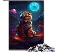 Adult Jigsaw Puzzles 1000 Pieces Mystical Tiger on Mars Difficult Puzzles for Adults for Teenagers Educational Games Gifts (Size 50x75cm)